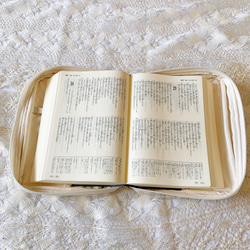 中型聖書カバー［BOXタイプ］✳︎きなり　チェック 6枚目の画像