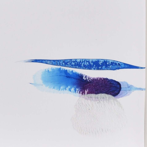 余韻＃38】 絵画 原画 抽象画 額装 白 青 絵画 いとのいちえ
