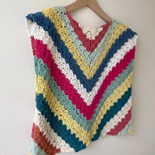 295セーター手編みカラフルハンドメイドグラニーニットトップス 