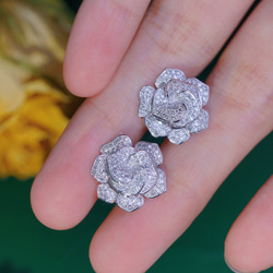 オニキスハートコンチョポストピアス彫金シルバー950インディアン