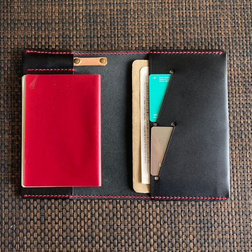 Cartier パスポートケース ブラック 2006年製 Cヌメ革黒染料oil】国際