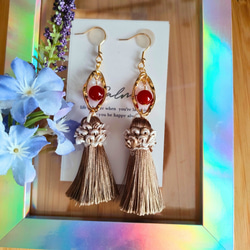 瑪瑙 のタッセル ピアス イヤリング ノーフォール ピアス ピアス