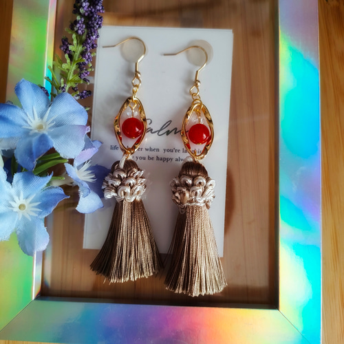 No.1187-B 【値下げ】フクロウ☆ピアス・イヤリング(パープル