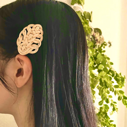 籐*rattanのmini木の葉バレッタ/ヘアクリップ natural or brown