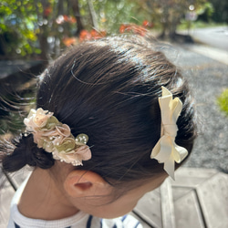 ミニフラワーヘアクリップ　卒園式　卒業式　入園式　入学式　ベビー袴　雛祭り　桃の節句 10枚目の画像