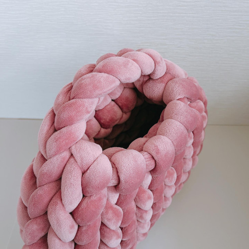 ー品販売  受注製作】大きめベロアのマンドゥバッグ あずき色 ハンドバッグ 財布・ケース・小物入れ