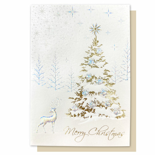 人気商品、再入荷！イタリア製 大人のクリスマスカード『エンボス加工