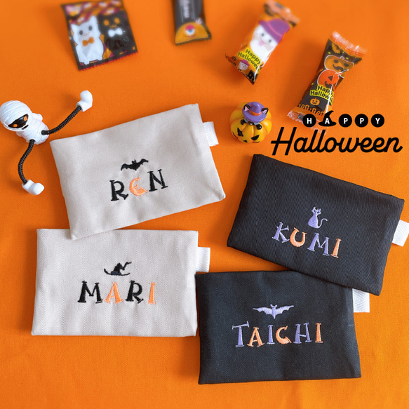 【ハロウィン】【ティッシュケース】 名前 オーダー 刺繍   ギフト プレゼント  子供 名入れ  hawin01 12枚目の画像