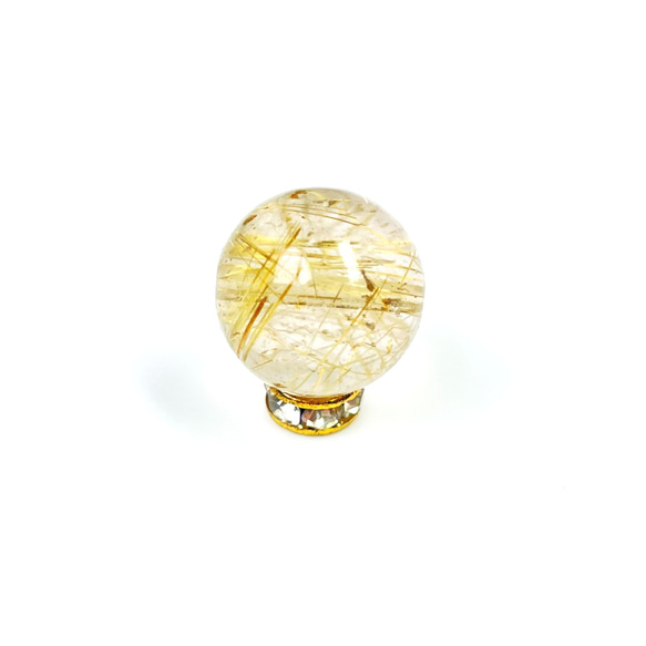 【真っすぐな金針がカッコいい】ゴールドルチルクォーツ 金針水晶 １２ミリ ＫＹＧ１６ お守り効果 天然石 ギフト 京海堂 10枚目の画像