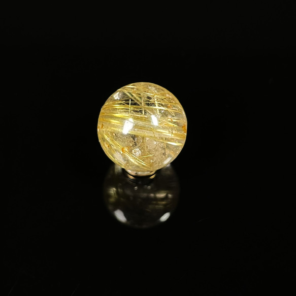 【真っすぐな金針がカッコいい】ゴールドルチルクォーツ 金針水晶 １２ミリ ＫＹＧ１６ お守り効果 天然石 ギフト 京海堂 4枚目の画像