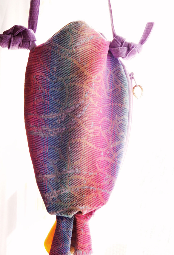 わくわくウォーキング　楽しく歩く　魚のサコッシュ　黄色×薄紫 7枚目の画像