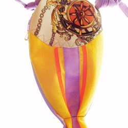 わくわくウォーキング　楽しく歩く　魚のサコッシュ　黄色×薄紫 2枚目の画像