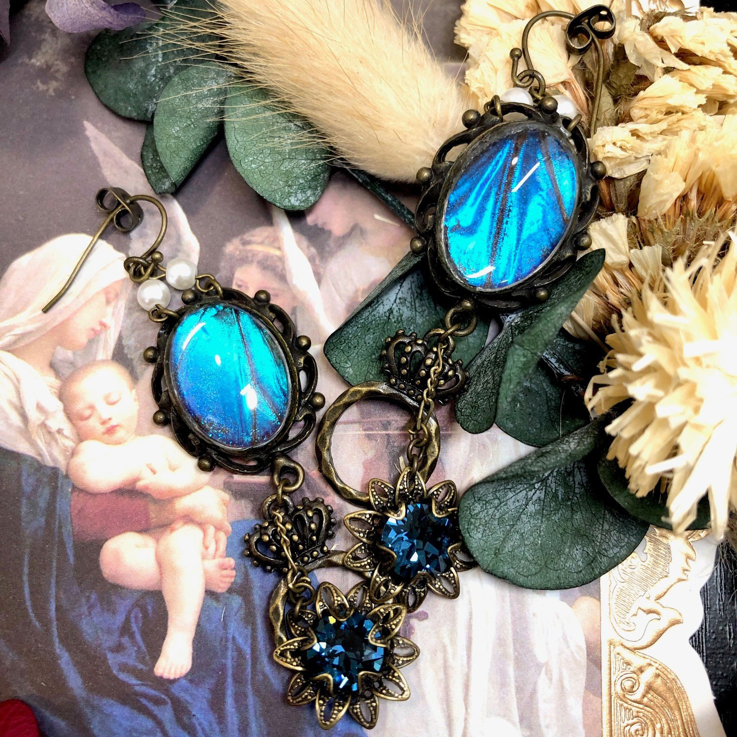 メネラウスモルフォ蝶翅のピアス 5,016円