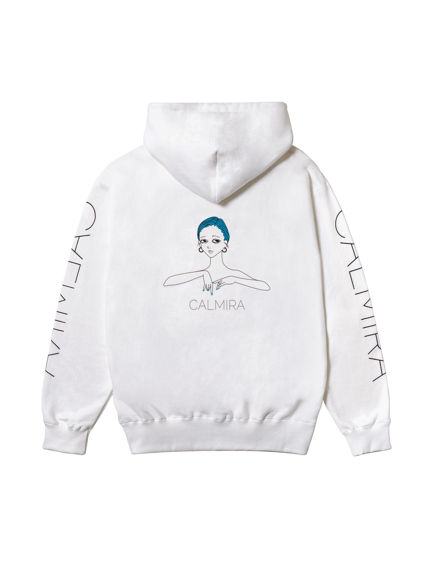 ＣＡＬＭＩＲＡ【青髪　type-B】パーカー　スウェット ロンT　ビッグシルエット オーバーサイズ  ホワイト 白