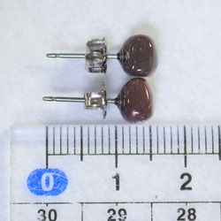 （1 件）帝國碧玉方形耳環（6 毫米，棕色，鈦柱） 第5張的照片