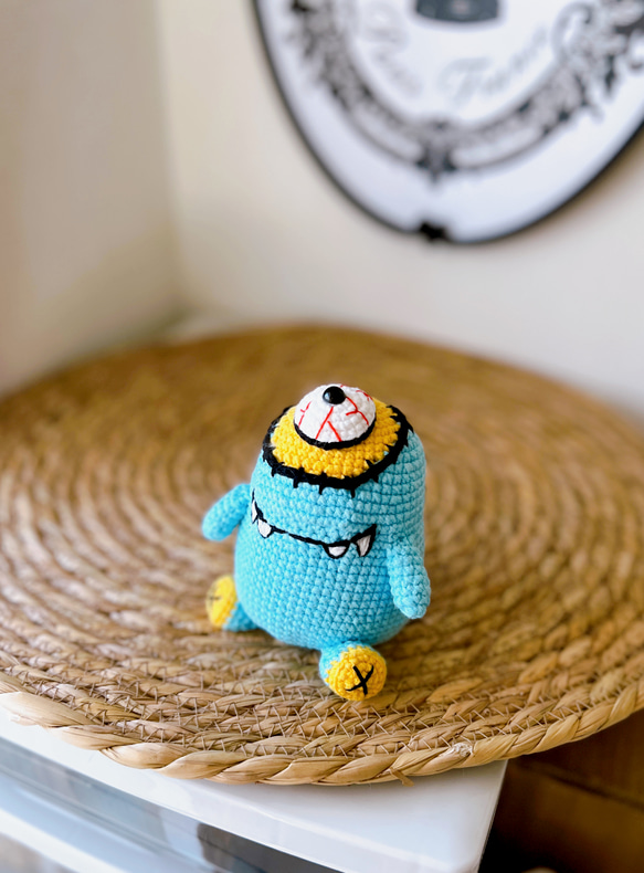 オーダー★あみぐるみ小物(15個) 一つ目モンスター 編みぐるみ 秋 ハロウィン 飾り かぎ編み 撮影