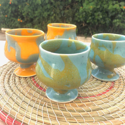 イタリア製 ターコイズブルー 陶器 馬 置物 ペア 地中海インテリア イタリア製 ターコイズブルー 陶器 馬 置物 ペア 地中海インテリア