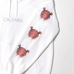 ＣＡＬＭＩＲＡ【No.5　type-A】パーカー　スウェット ロンT　ビッグシルエット オーバーサイズ  ホワイト 白 3枚目の画像