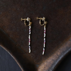 蠕蟲（紅寶石、粉紅托帕石、紫水晶）耳環 [14kgf]/耳環 (#1082/#1083) 第15張的照片