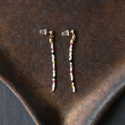 蠕蟲（紅寶石、玉髓、紫水晶）耳環 [14kgf]/耳環 (#1084/#1085) 第6張的照片