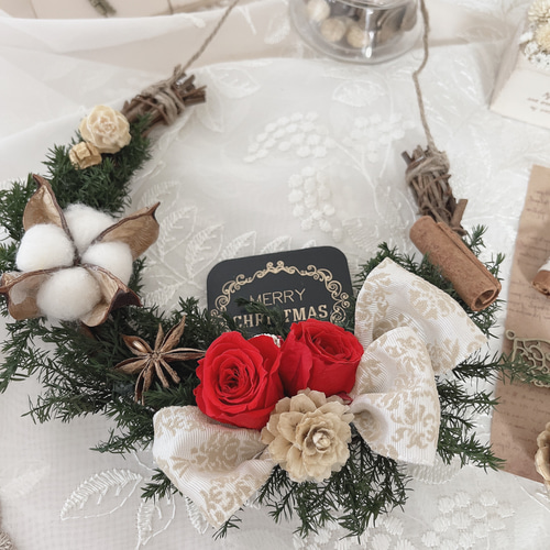 専用＊Marry Christmasフェイクフラワースワッグ(レッド) 【公式通販】