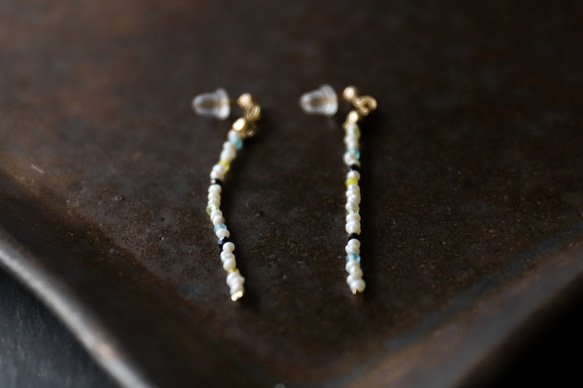 蠕蟲（玉髓、磷灰石、橄欖石）耳環 [14kgf]/耳環 (#1088/#1089) 第7張的照片
