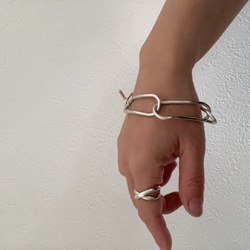 『silver950 bone bracelet 』シルバー　ブレスレット　バングル　贈り物　ご褒美に。ボリューム　 8枚目の画像