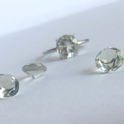 再出品！良縁を引き寄せ☆天然「グリーン水晶*クオーツ」リング　つけぱなしOK♪ 3枚目の画像