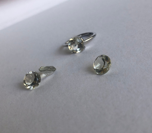 再出品！良縁を引き寄せ☆天然「グリーン水晶*クオーツ」リング　つけぱなしOK♪ 2枚目の画像