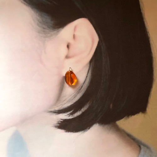 べっ甲 琥珀色 ピアス/イヤリング ピアス(フック・チェーン べっ甲 琥珀色 ピアス/イヤリング ピアス(フック・チェーン