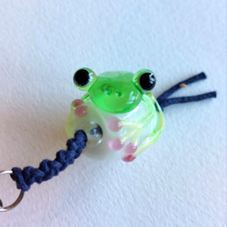 妖艶ガラスとカエルのペンダントトップ ガラス細工 ネックレス