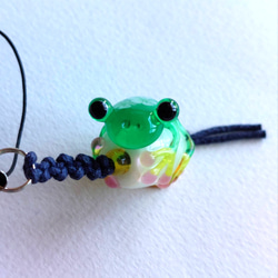 妖艶ガラスとカエルのペンダントトップ ガラス細工 ネックレス