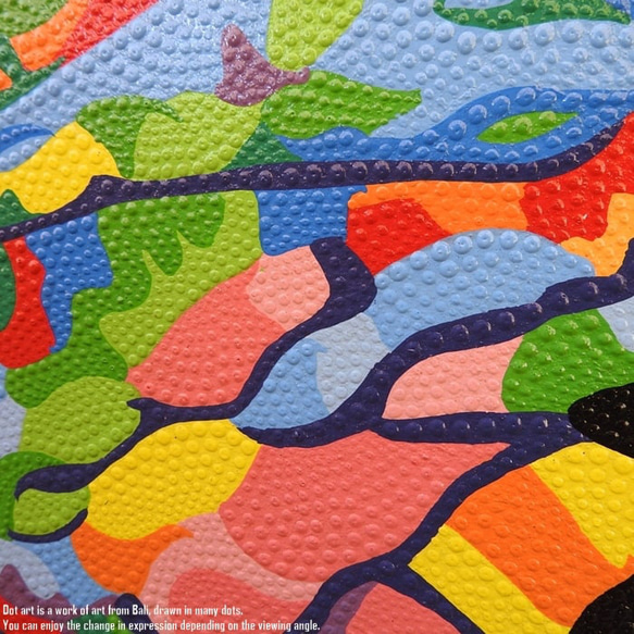 ドットアート 90cm × 70cm トカゲ モダンアート アジアンアート 爬虫類 とかげ 手描き 絵画 アートパネル 5枚目の画像