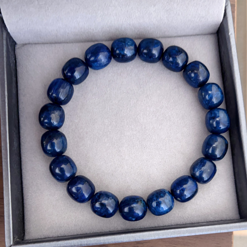 天然無処理 ブルースギライト ブレスレット樽型② ブレスレット 天然石  