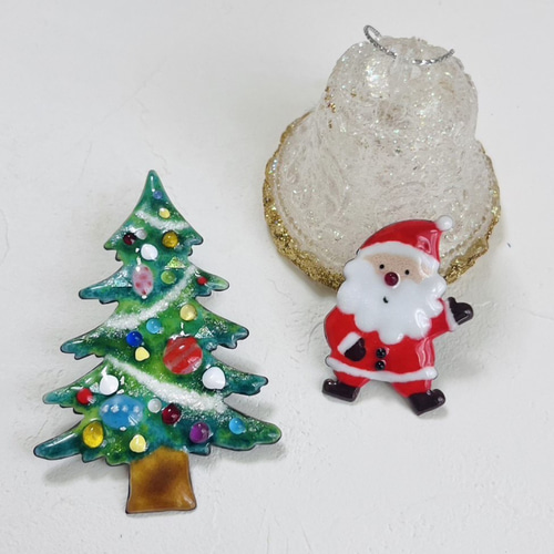 純銅板【サンタ クリスマス】七宝焼き《K72-015》 その他素材 Sippou