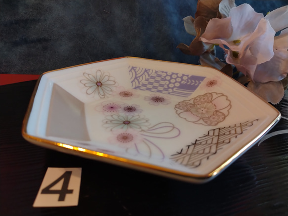 優しい和食器シリーズ 【和花柄の六角小皿】 17枚目の画像