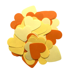 【クラフトパンチ】ハート クリーム/黄/オレンジ 各20枚 計60枚 1枚目の画像