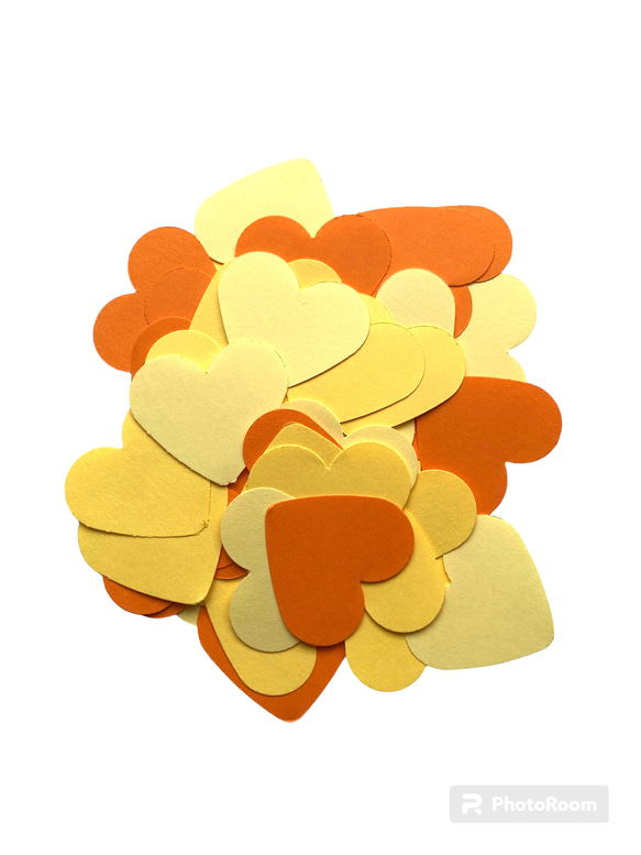 【クラフトパンチ】ハート クリーム/黄/オレンジ 各20枚 計60枚 1枚目の画像