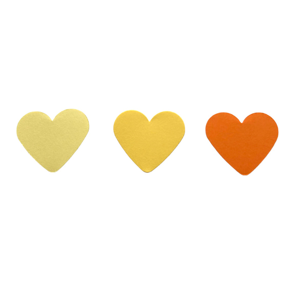 【クラフトパンチ】ハート クリーム/黄/オレンジ 各20枚 計60枚 2枚目の画像