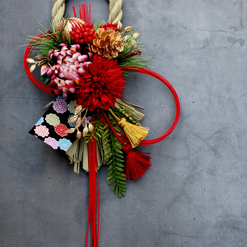 たくさん再販☆ 幸せいっぱいモダンスタイリッシュお正月本しめ縄飾り