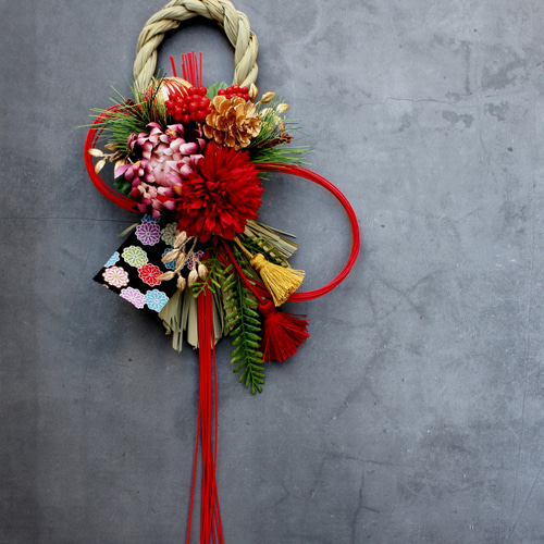 out ruri様 ナチュラル モダン ✧ 2016 しめ縄 リース モダン しめ飾り