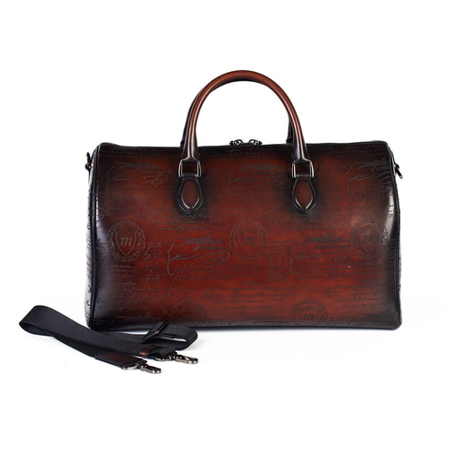 Miskeen 手作り、本革の手提げバッグ／ブラウンレザー ビジネスバッグ