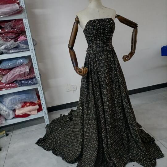 ちどりごうし ブラック パーティードレス ベアトップ ビスチェドレス お呼ばれ/2次会/デート /パーティー ちどりごう