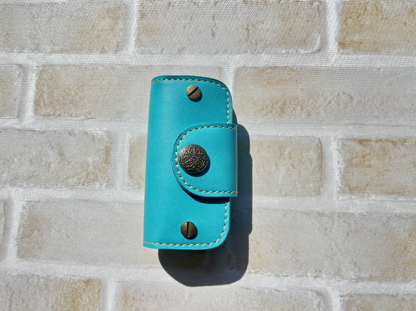ターコイズ レザー キーケース レザー スマートキーケース ターコイズブルー キーケース LAKIMAKANA