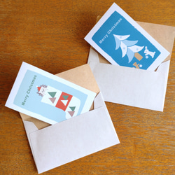 クリスマスカード/ウサギとリス、ハリネズミ＜ミニメッセージカード＞ 3枚目の画像
