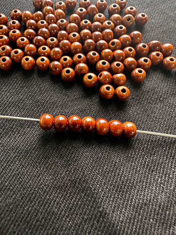 桜ハンドメイド2024　ウッドビーズ（wooden beads）　桜５mm　100pcs 3枚目の画像