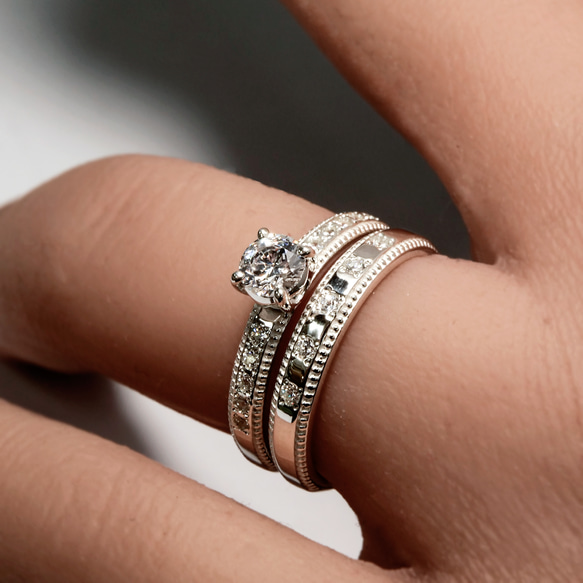 結婚指輪 マリッジリング ペアリング 指輪 モアサナイトリング 結婚 婚約 ペア セットリング シンプル 結婚指輪 7枚目の画像