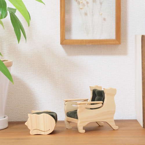ミニチュア家具》猫シルエット ソファ ミニチュア 家具