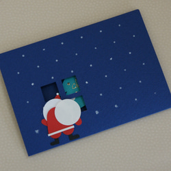 【CH-15】 手作りクリスマスポップアップカード | 窓からのぞいているのは… 1枚目の画像