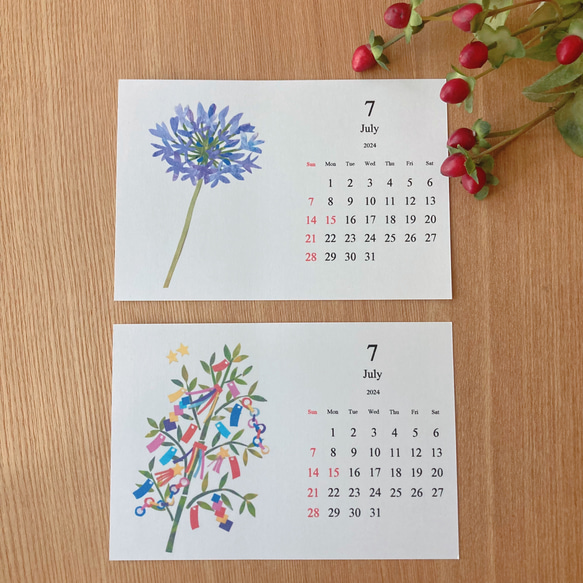 花と行事選べるミックス卓上カレンダー 2024 7枚目の画像